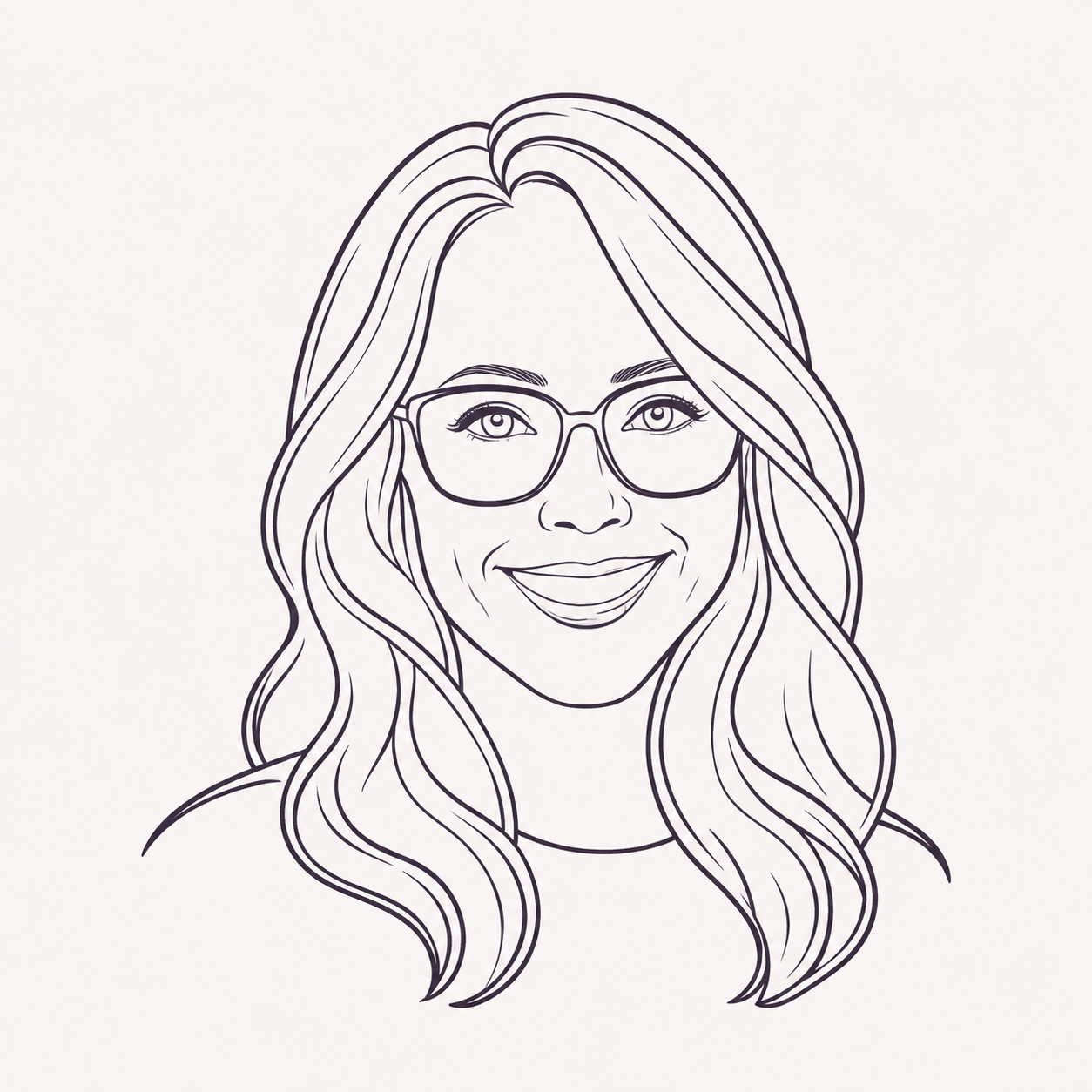Dark outline illustration of Jessica Larrabee